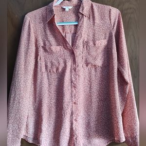 CANDIE'S Ladies Lightweight Button Up Blouse. Size Small. Long Adj. Sleeves